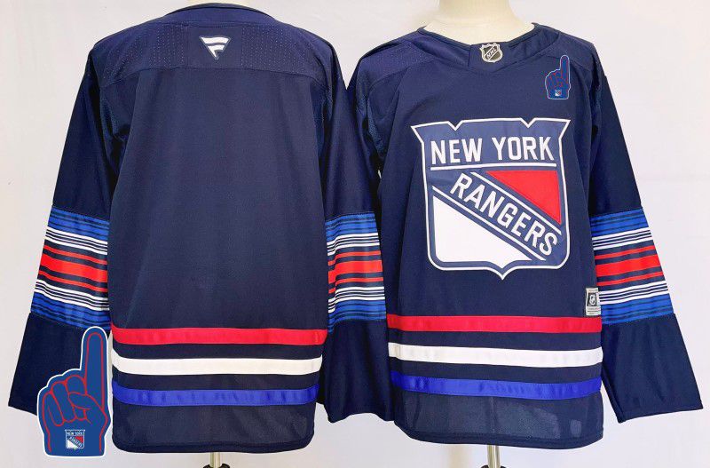 Men New York Rangers Blank Blue Fanatics 2025 NHL Jersey style 3